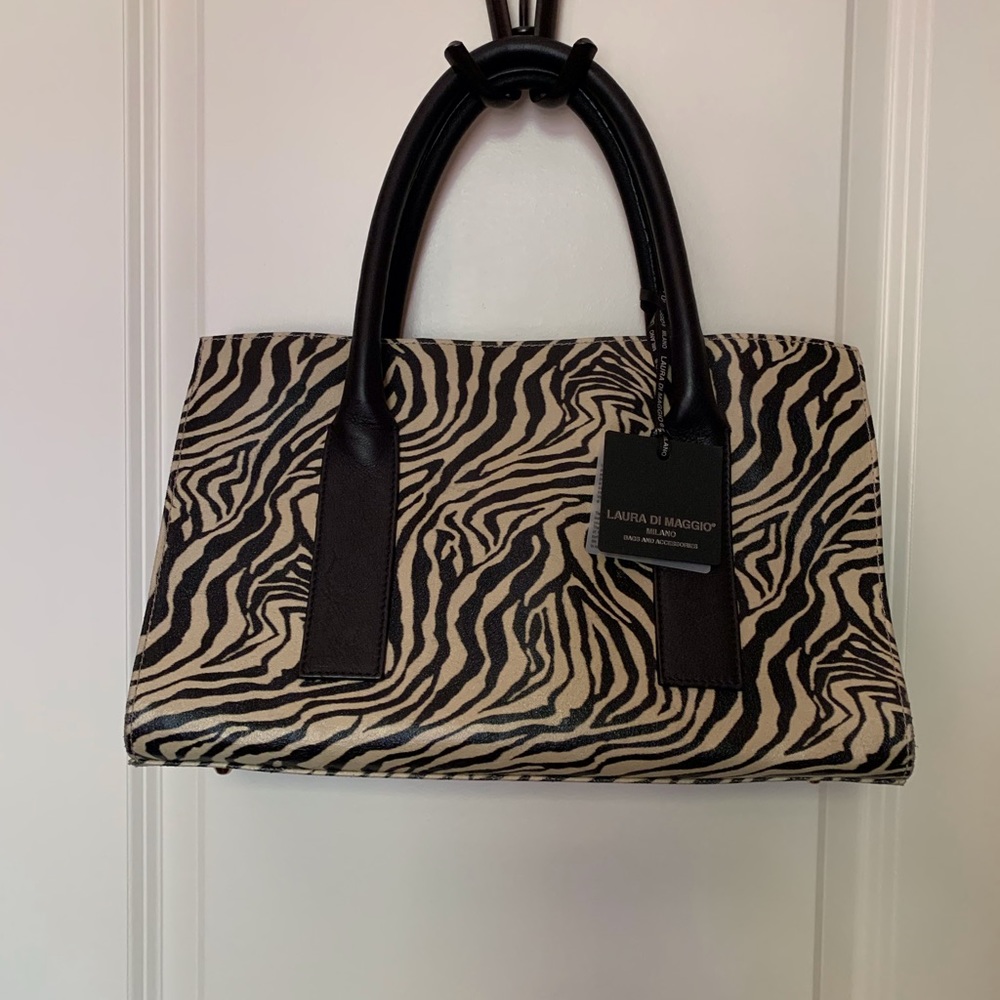 Laura Di Maggio Zebra Print Leather Purse